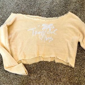 Off the shoulder sweater cover up